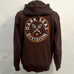 Dark Seas Heavyweight Zip Hoodie Sweatshirt "Navigator" Brown